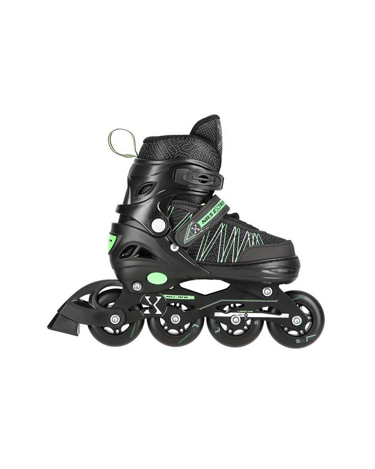 Αυξομειούμενα Πατίνια Rollers Nils Extreme In-Line Skates/Hockey Ice Skates 2 σε1 Μαύρο/Πράσινο NH11912 A  (Size 31-34)