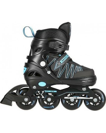 Αυξομειούμενα Πατίνια Rollers Nils Extreme In-Line Skates/Hockey Ice Skates 2 σε1 Μαύρο/Μπλέ NH11912 A  (Size 31-34)