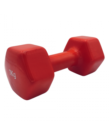 Αλτήρας Βινυλίου Vinyl Dumbbell 7kg (χρώμα κόκκινο) Ligasport