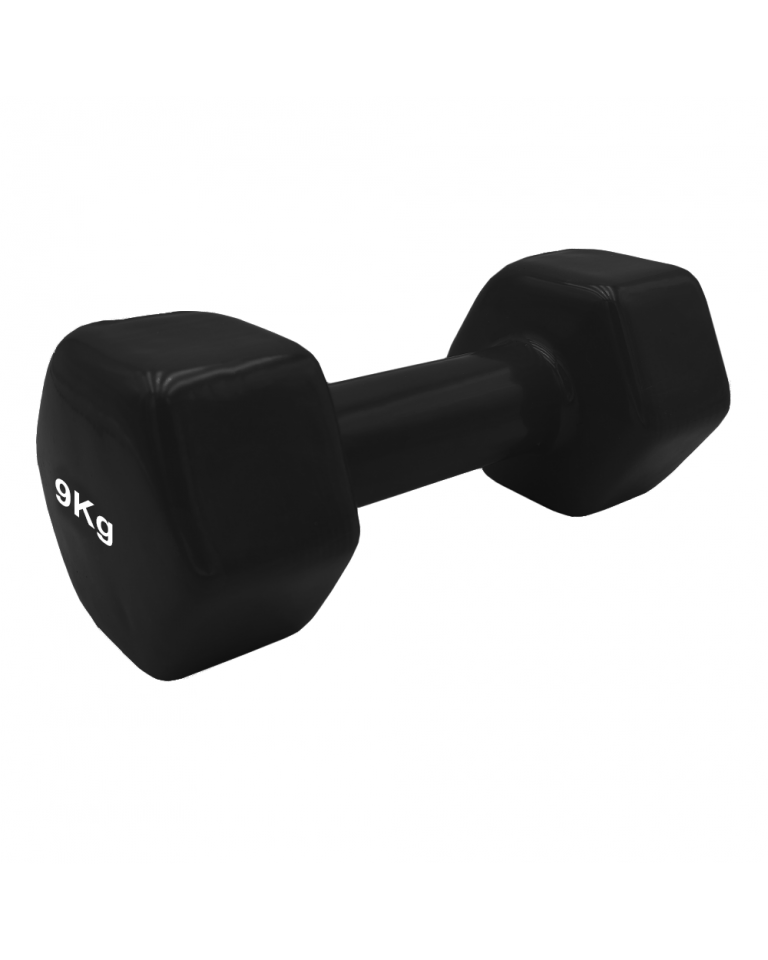 Αλτήρας Βινυλίου Vinyl Dumbbell 9kg (χρώμα μα΄υρο) Ligasport