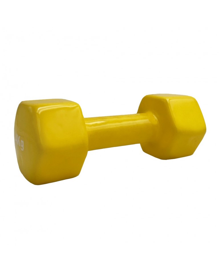 Αλτήρας Βινυλίου Vinyl Dumbbell 4kg (χρώμα Κίτρινο) Ligasport