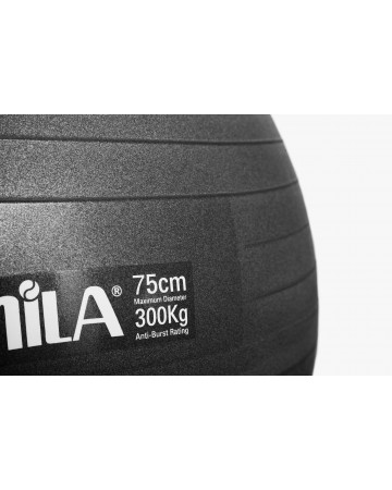 Μπάλα Γυμναστικής Amila Gymball 75cm Μαύρη Bulk 48417