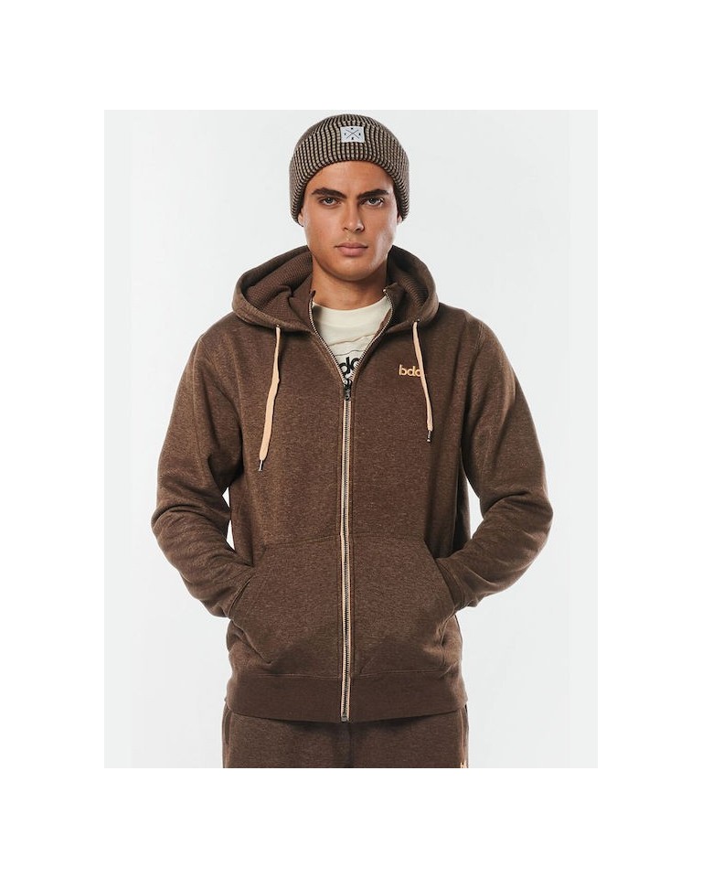 Ανδρικό Μπουφάν με Κουκούλα Body Action Men Hooded Sweat Jacket 073214-06B  Dark Brown