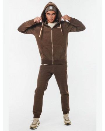 Ανδρικό Μπουφάν με Κουκούλα Body Action Men Hooded Sweat Jacket 073214-06B  Dark Brown