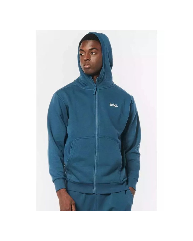 Ανδρική Ζακέτα με Κουκούλα Body Action Men Fleece Full Zip Hoodie 073218-04E Blue Grey