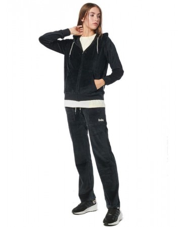 Γυναικεία Ζακέτα με Κουκούλα Body Action Women Velour Hoodie Jacket 071222-01 Black