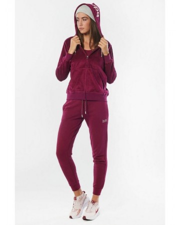 Γυναικεία Ζακέτα με Κουκούλα Body Action Women Velour Hoodie Jacket 071222 01 Purple