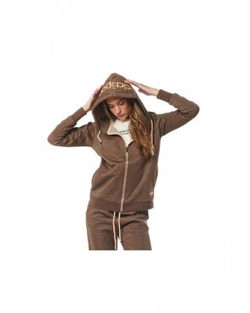 Γυναικεία Ζακέτα με Κουκούλα Body Action Women Full Zip Hoodie 071227-06B   D.Brown