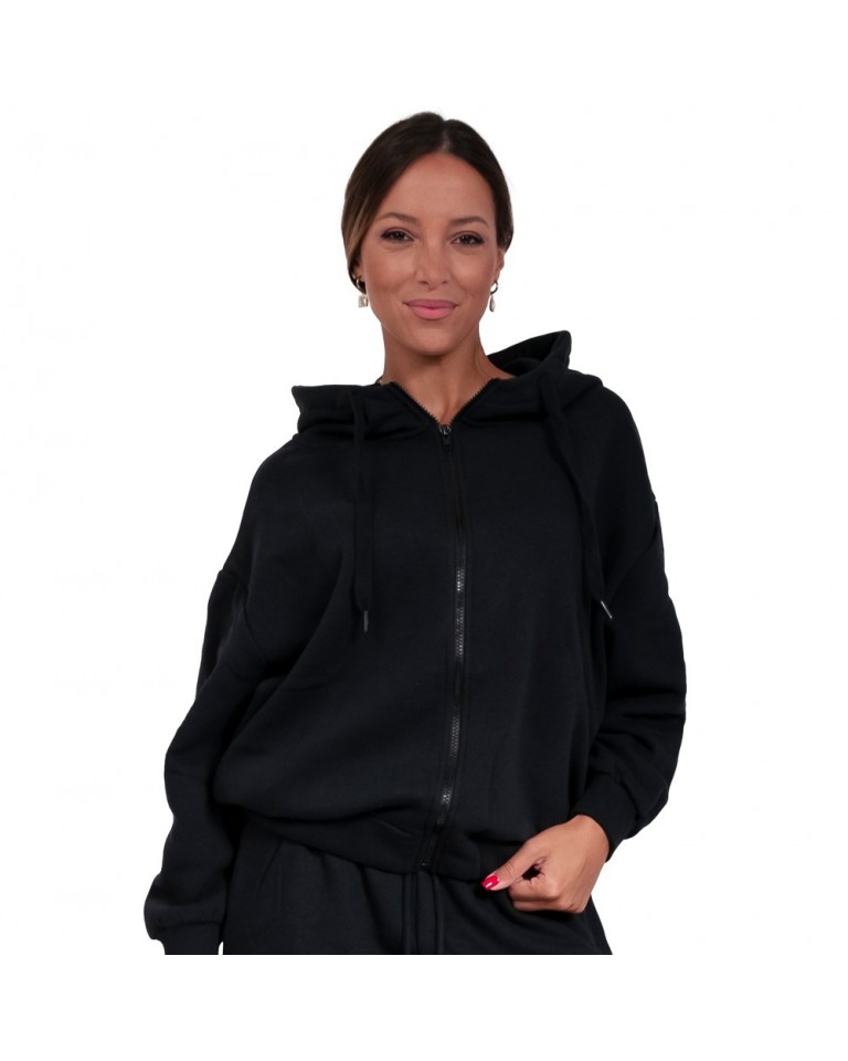 Γυναικεία Ζακέτα με Κουκούλα Body Action Women Oversized Full Zip Hoodie 071226 01 Black