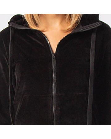 Γυναικεία Ζακέτα με Κουκούλα Be Nation Velour Full Zip Hood Black 07102206 01