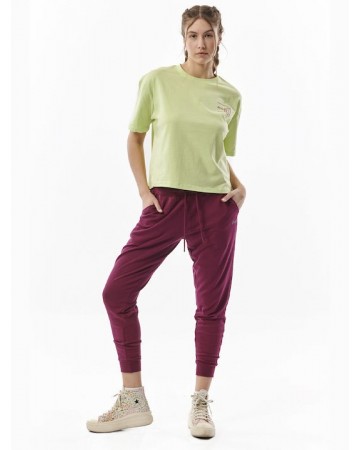 Γυναικείο Παντελόνι Φόρμας Body Action Women Essential Sweatpants 021328 01 Purple