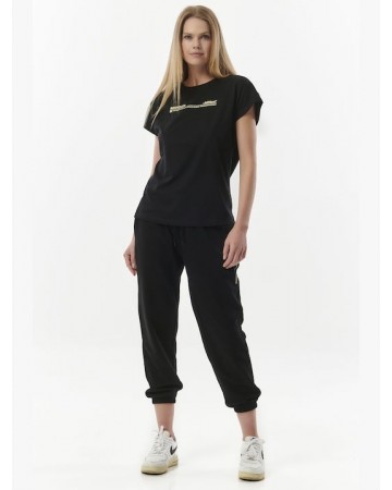 Γυναικείο Παντελόνι Φόρμας Body Action Women Sustainable High Way Pants 021329-01 Black