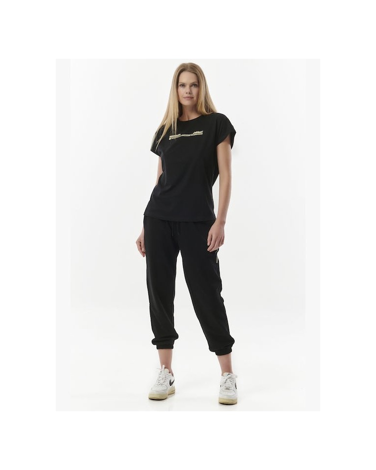 Γυναικείο Παντελόνι Φόρμας Body Action Women Sustainable High Way Pants 021329-01 Black