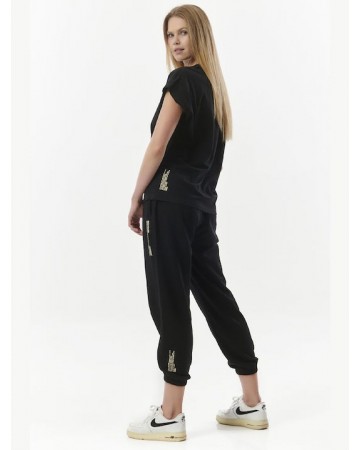 Γυναικείο Παντελόνι Φόρμας Body Action Women Sustainable High Way Pants 021329-01 Black