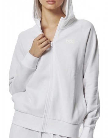 Γυναικεία Ζακέτα με Κουκούλα Body Action Women's Fleece Full  Zip Hoodie 071320-02  (White)