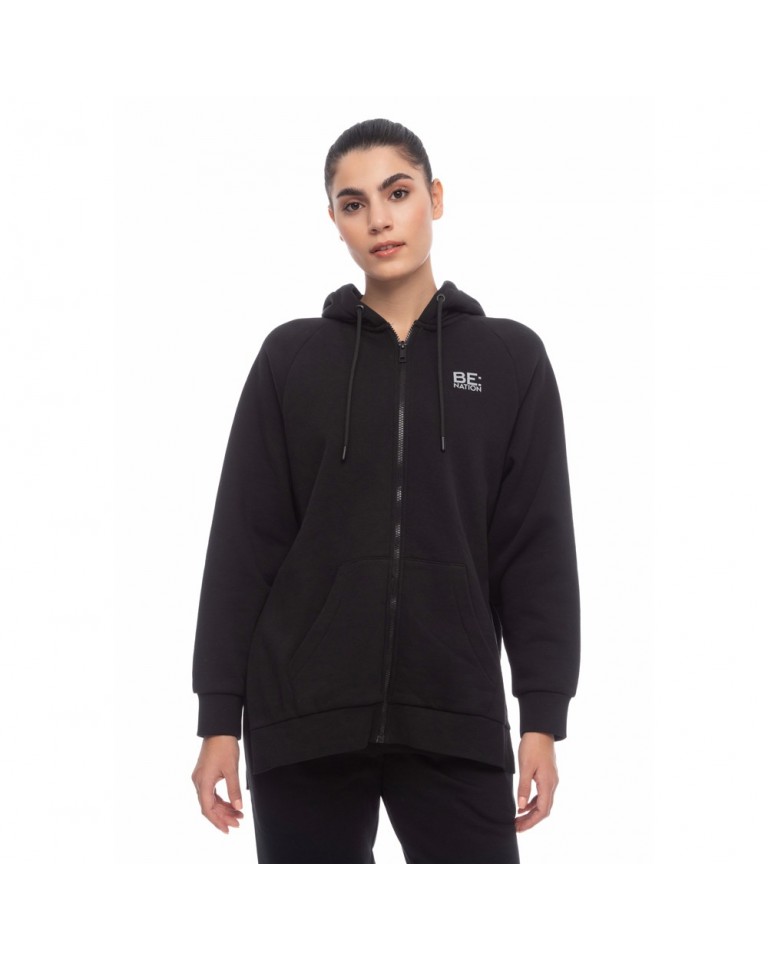 Γυναικεία Ζακέτα με Κουκούλα Be Nation Reflective Full Zip Hood Black 07 07102304