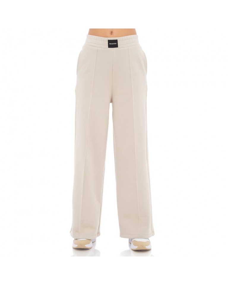 Γυναικείο Παντελόνι Φόρμας Be Nation High Waist Wide Leg Pant Pastel Greige 3J 02102302-1-1