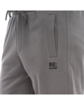 Ανδρικό Παντελόνι Φόρμας Be Nation Logo Elastic Hem Pant Charcoal 3F 02302301A-1