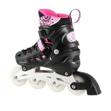 Αυξομειούμενα Roller NH 10905 ΣΕΤ 4 ΣΕ 1 INLINE SKATES NILS EXTREME Μαυρο/Ροζ LED-Large (39-42)