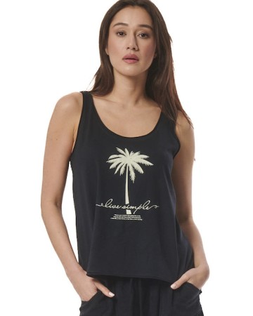 Γυναικείο T-Shirt Body Action Women's Regular Fit Beach Tank Top 041424-01 Black