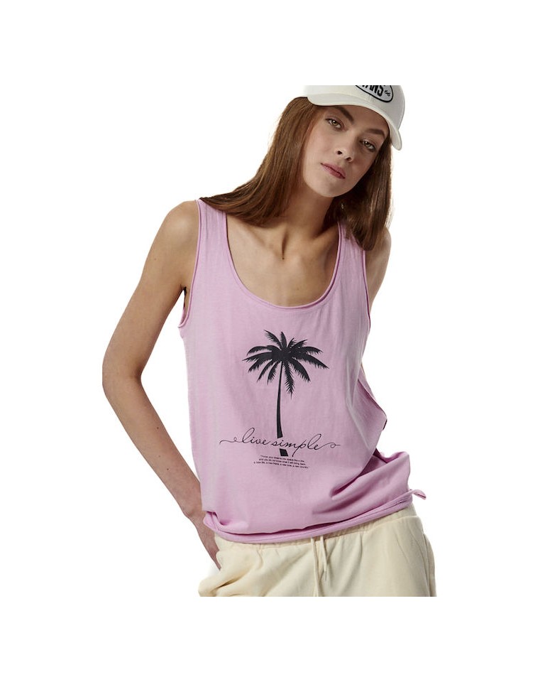 Γυναικείο T-Shirt Body Action Women's Regular Fit Beach Tank Top 041424-13C Orchid Lilac