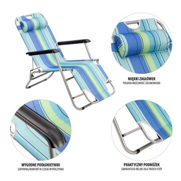 Ξαπλώστρα - Πολυθρόνα Nils Camp NC3024 Μπλε Sun Lounger