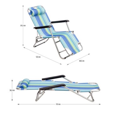 Ξαπλώστρα - Πολυθρόνα Nils Camp NC3024 Μπλε Sun Lounger