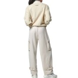 Γυναικεία Ζακέτα με Κουκούλα Body Action Women's Boucle Faux Sheepskin Jacket 071423-05 Powder Ecru