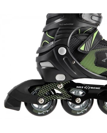 Αυξομειούμενα Πατίνια Roller NA 9080 Μαύρο/Πράσινο IN-LINE SKATES NILS EXTREME