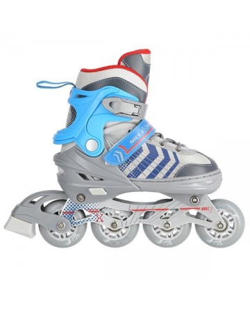 Αυξομειούμενα Roller Nils Extreme In-Line Skates/Hockey Ice Skates 4 σε1 Γκρί/Μπλέ NH18192 A (34-38)