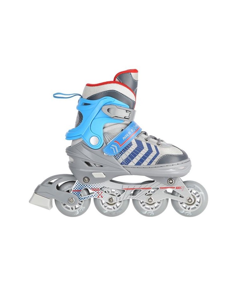 Αυξομειούμενα Roller Nils Extreme In-Line Skates/Hockey Ice Skates 4 σε1 Γκρί/Μπλέ NH18192 A (34-38)