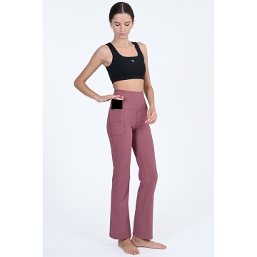 Γυναικείο Παντελόνι Φόρμας Magnetic North Women's High Waisted Pocket Flared Pants 50038-Puce